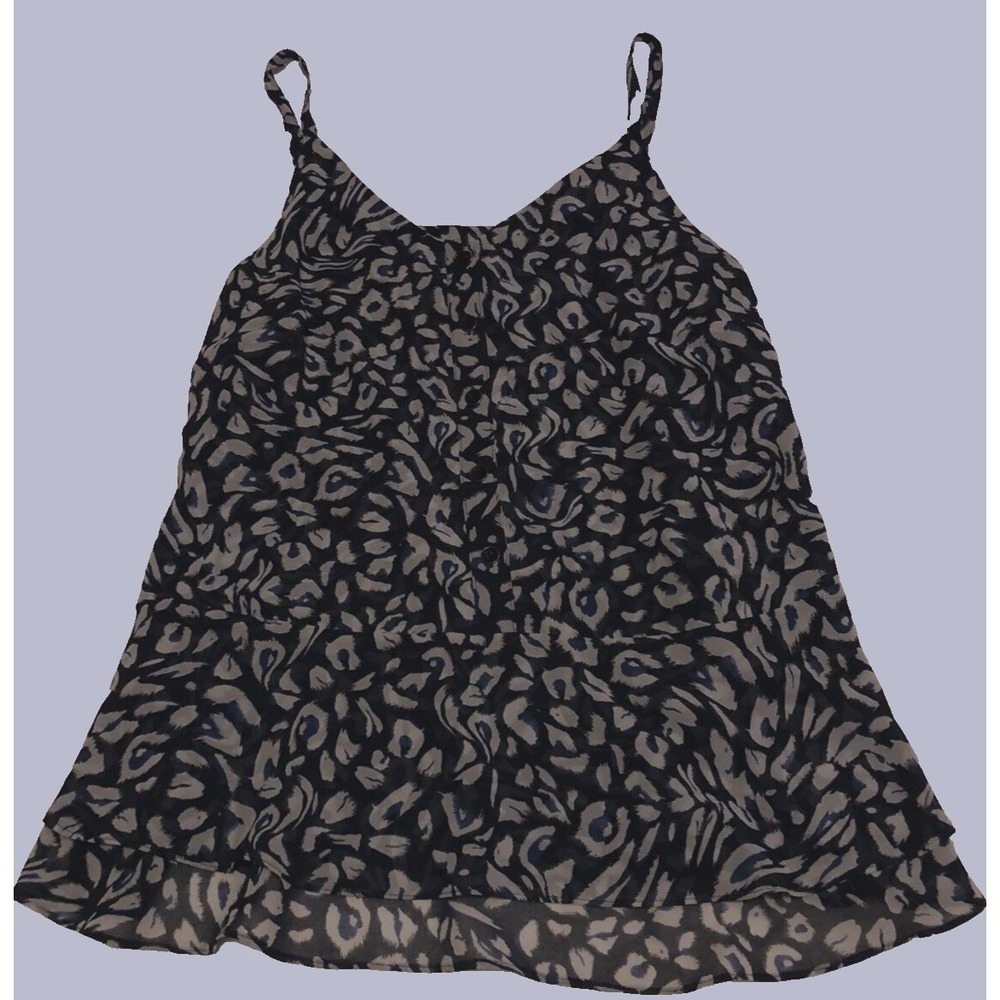 Cabi Women's Small Black & Blue Animal Print - Sleeveless Camisole Summer Party
